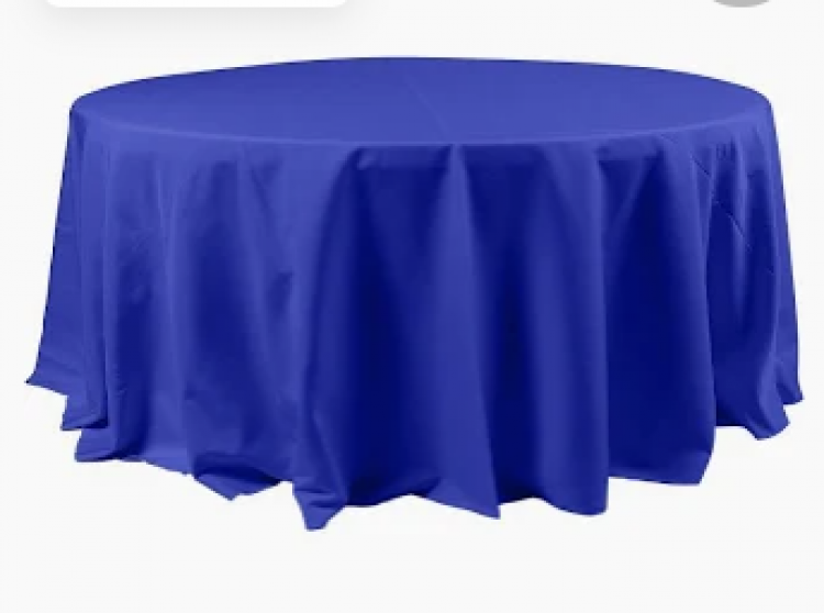 Royal Blue Round Tablecloth