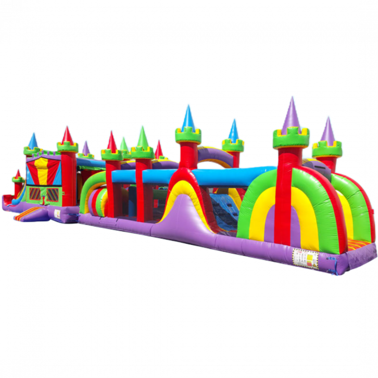 Bounce house rentals in Hollywood, FL: Kids enjoying a colorful inflatable at a party.