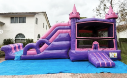 27 FT Pink and Purple Castle 4 in 1 doble lane