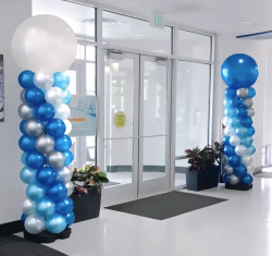 Balloon Columns with Topper 8 Ft  ASPIRAL CONFIGURATION( set of 2 )